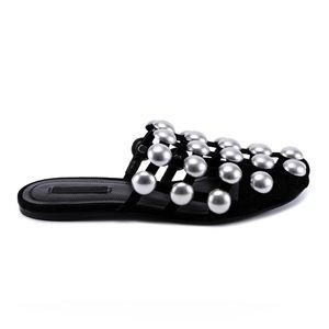 Alexander Wang Black Suede Amelia Studded Slides